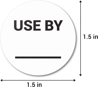 300 Count Expiration Date Stickers, 1.5 inch Circle Dot