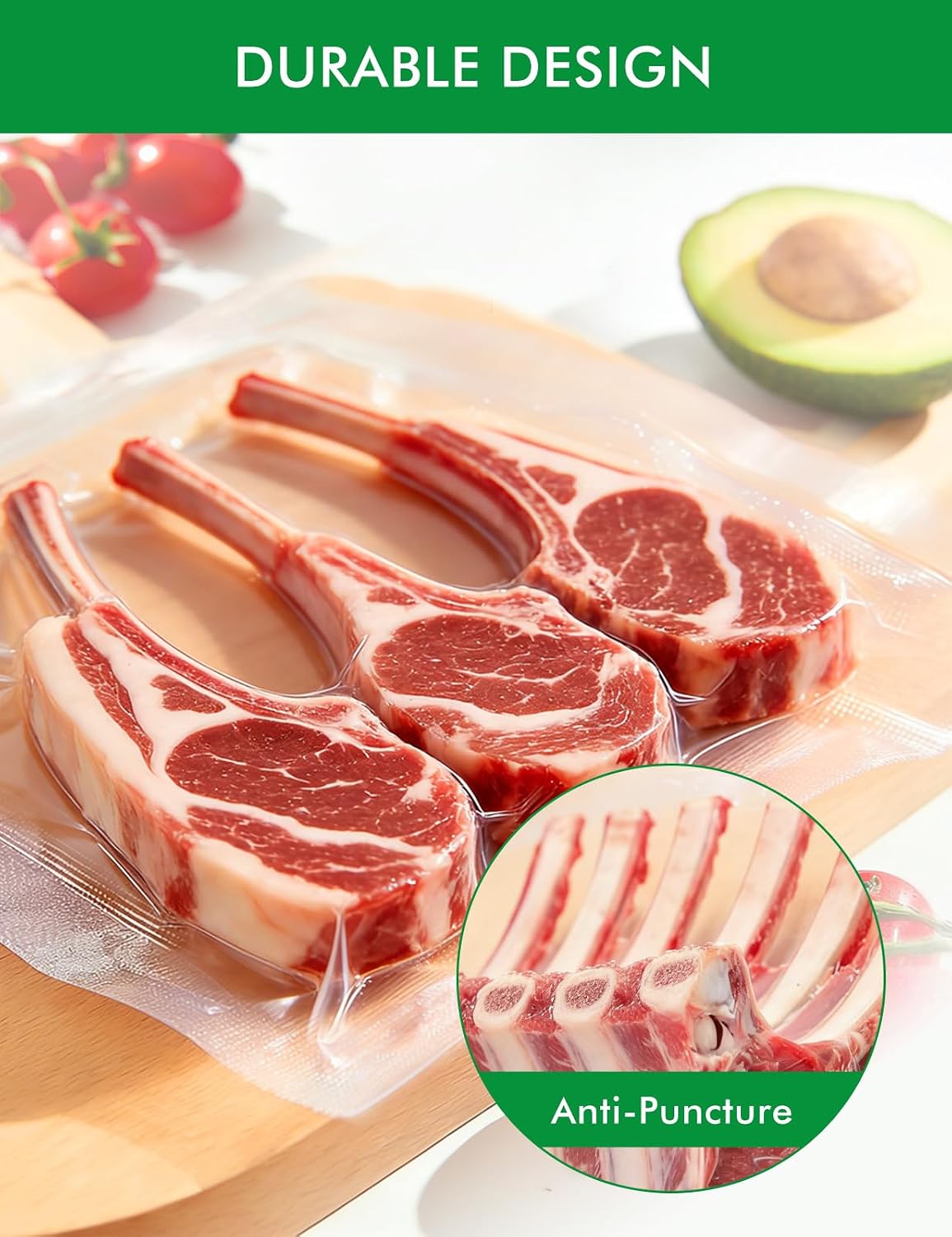 Vacuum Sealer Bags, 11"x16" Gallon, 8"x12" Quart, 6"x10" Pint, 150Pcs