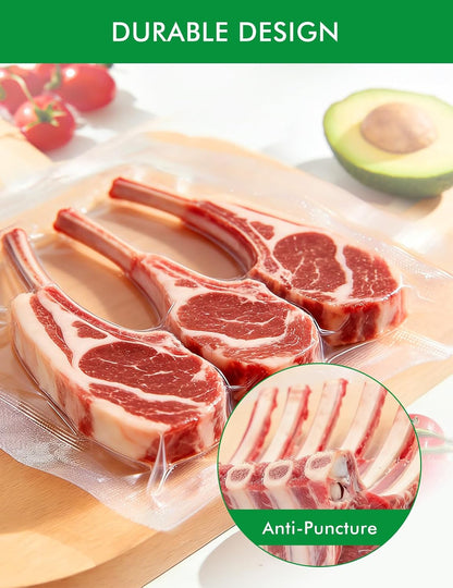 Vacuum Sealer Bags, 11"x16" Gallon, 8"x12" Quart, 6"x10" Pint, 150Pcs