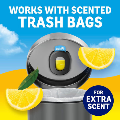 Odor Fighter, Can Air Freshener, Stick-On Deodorizer for Garbage Cans, Diaper Pails, Works with Scented Bags, Fresh Lemon and Linen & Sky Scents, 2 Holders + 2 Refills