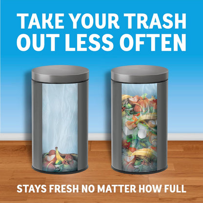 Odor Fighter, Can Air Freshener, Stick-On Deodorizer for Garbage Cans, Diaper Pails, Works with Scented Bags, Fresh Lemon and Linen & Sky Scents, 2 Holders + 2 Refills