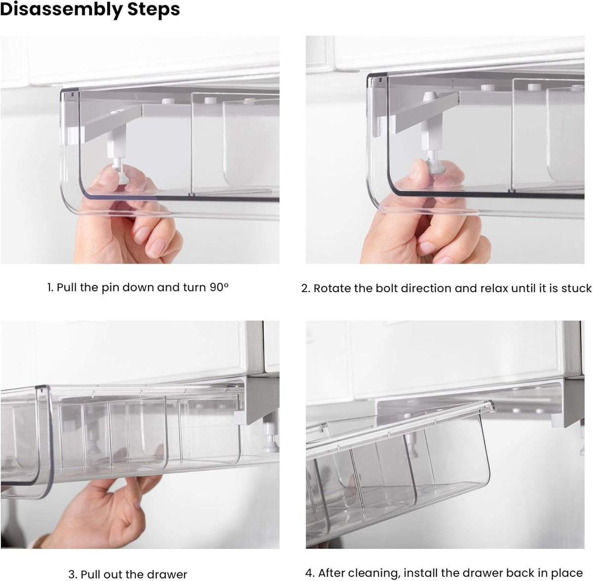 Under Shelf Storage Drawer, Under Cabinet Spice Rack, Spice Organizer for Drawer Pull Out, Under Cabinet Basket Hanging Holder for Cupboard Pantry