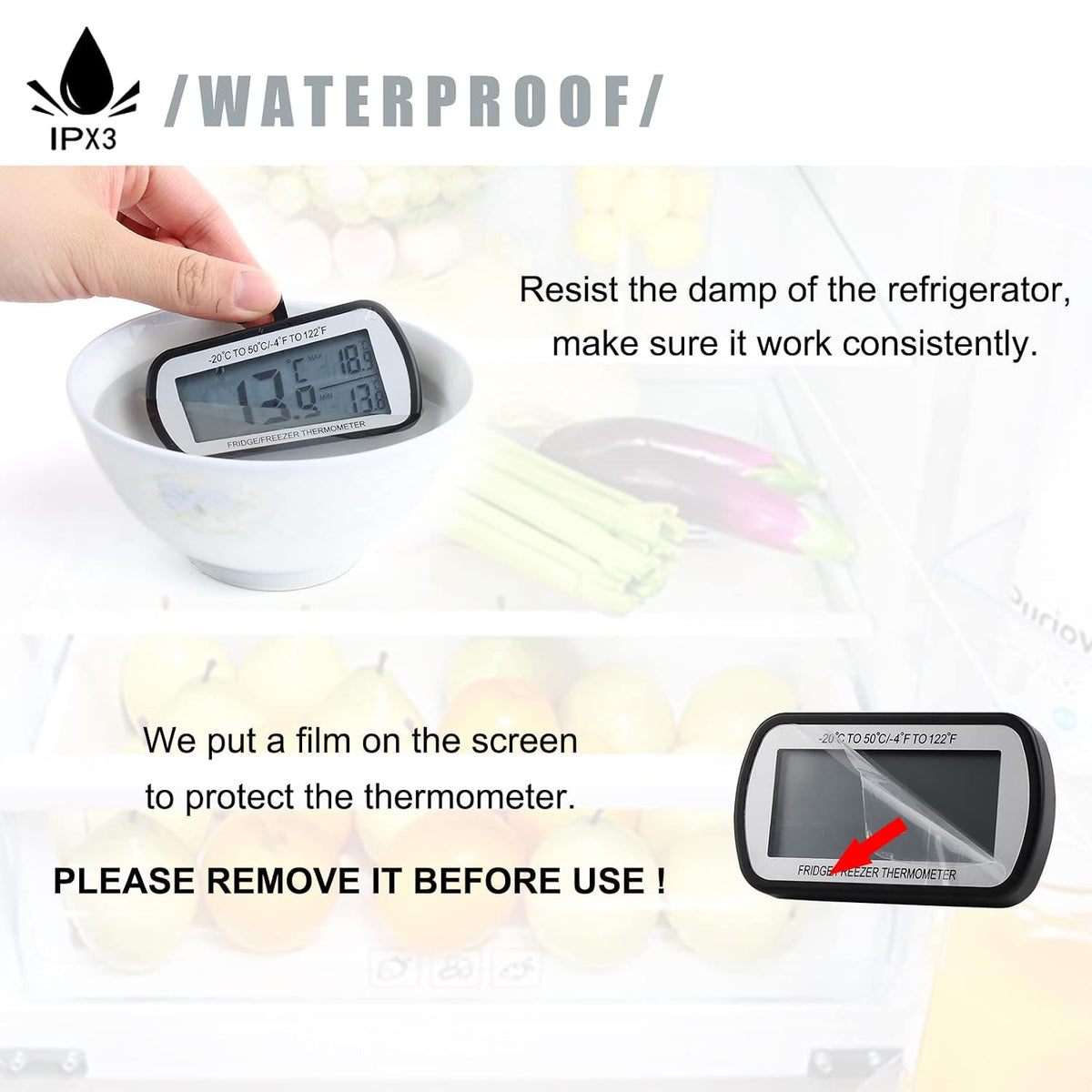Refrigerator Thermometer Digital Fridge Freezer Thermometer