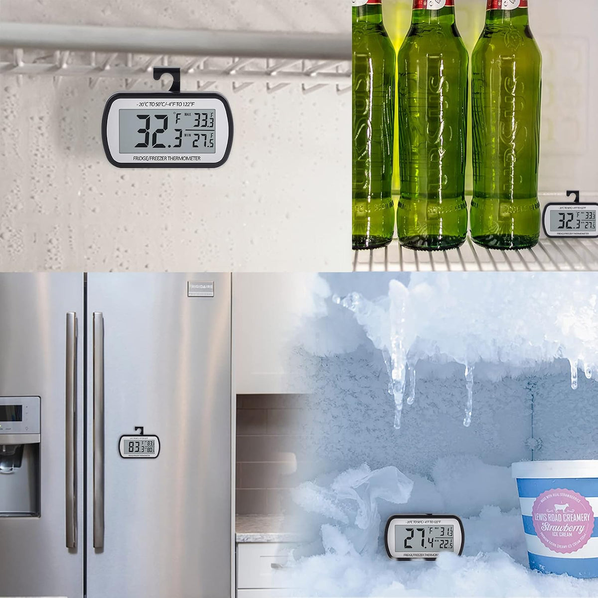 Refrigerator Thermometer Digital Fridge Freezer Thermometer