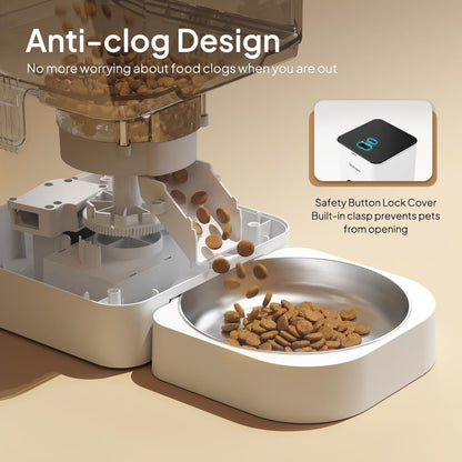 Automatic Cat Feeder, 4L Timed Dry Food Dispenser for Cats & Dogs