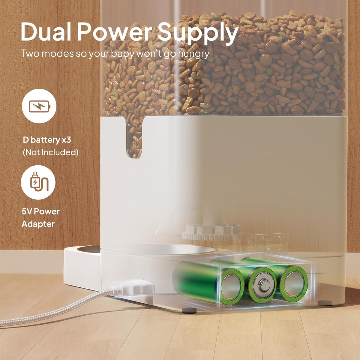 Automatic Cat Feeder, 4L Timed Dry Food Dispenser for Cats & Dogs