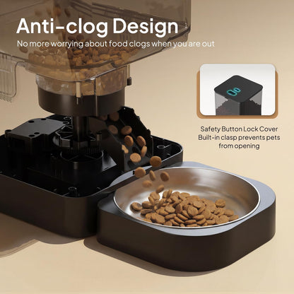 Automatic Cat Feeder, 4L Timed Dry Food Dispenser for Cats & Dogs