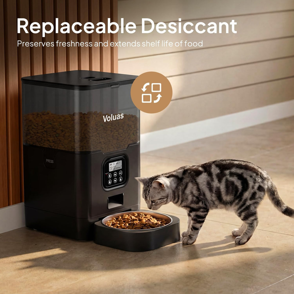 Automatic Cat Feeder, 4L Timed Dry Food Dispenser for Cats & Dogs