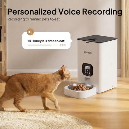 Automatic Cat Feeder, 4L Timed Dry Food Dispenser for Cats & Dogs