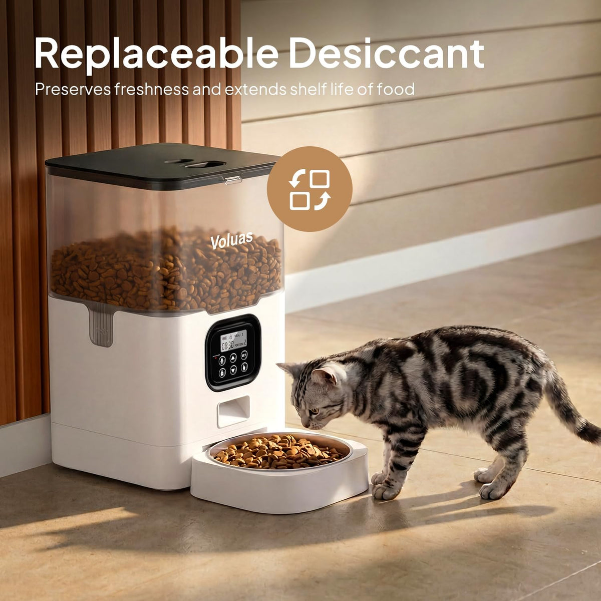 Automatic Cat Feeder, 4L Timed Dry Food Dispenser for Cats & Dogs