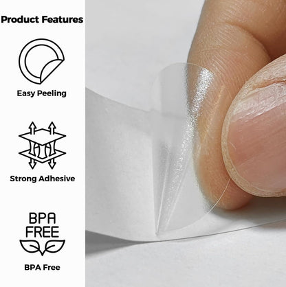 1000 Clear Circle Stickers for Sealing - 1" Round Transparent Labels | 3X Stronger Adhesive, Waterproof & Residue-Free Removable Clear Stickers for Envelopes, Packaging, Mailing & Crafts