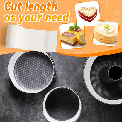 Baking Parchment Paper Side Liners - 2.95 in x 131.23 ft Cake Pan Side Liner Roll Parchment Paper Strips for Round Cake Pans, Cheesecake Springform Pan, Heat Resistant Kitchen Paper