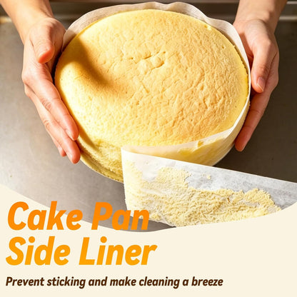 Baking Parchment Paper Side Liners - 2.95 in x 131.23 ft Cake Pan Side Liner Roll Parchment Paper Strips for Round Cake Pans, Cheesecake Springform Pan, Heat Resistant Kitchen Paper