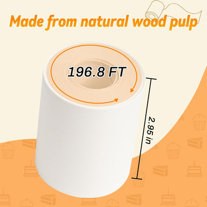Baking Parchment Paper Side Liners - 2.95 in x 131.23 ft Cake Pan Side Liner Roll Parchment Paper Strips for Round Cake Pans, Cheesecake Springform Pan, Heat Resistant Kitchen Paper