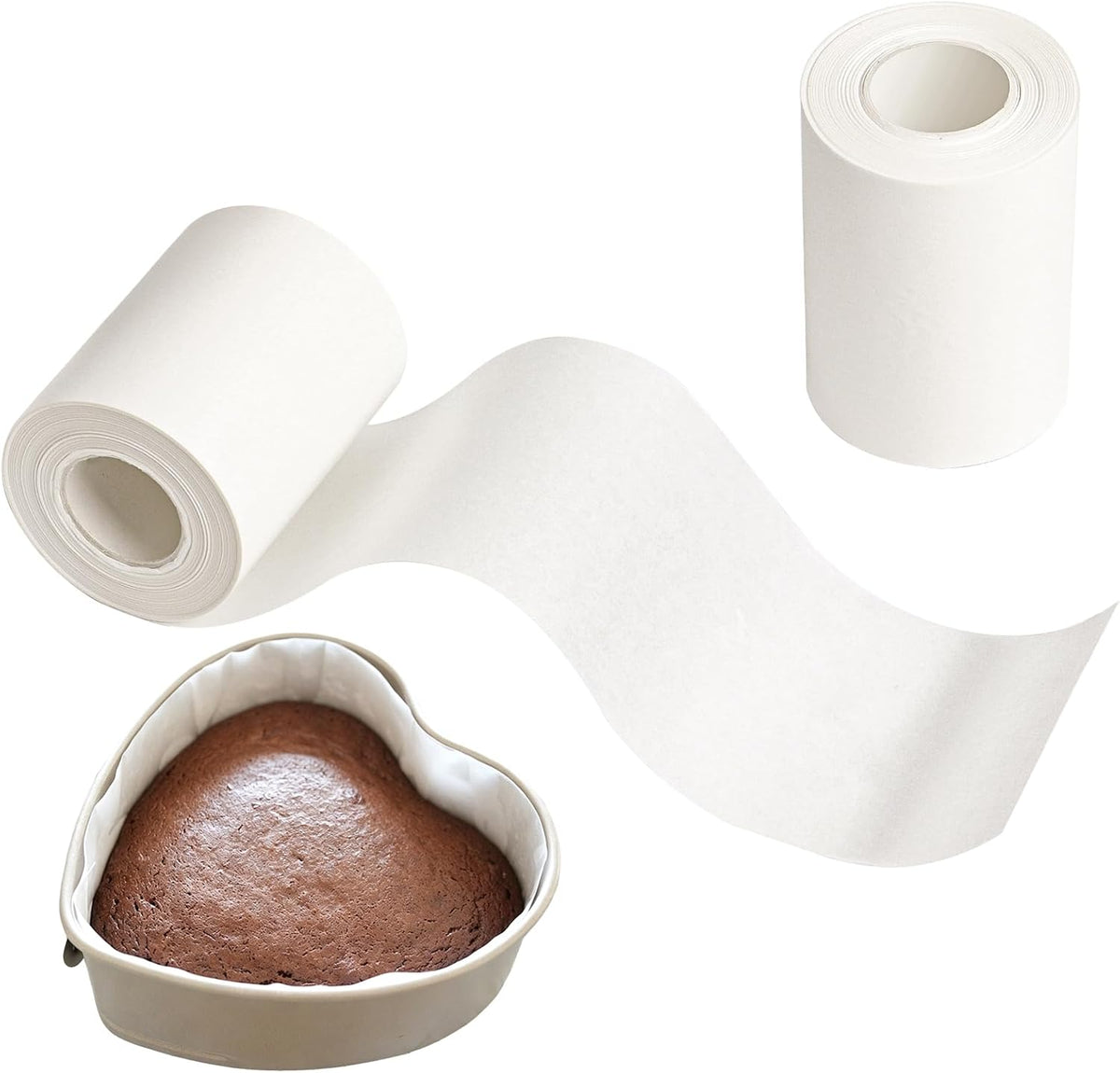 Baking Parchment Paper Side Liners - 2.95 in x 131.23 ft Cake Pan Side Liner Roll Parchment Paper Strips for Round Cake Pans, Cheesecake Springform Pan, Heat Resistant Kitchen Paper