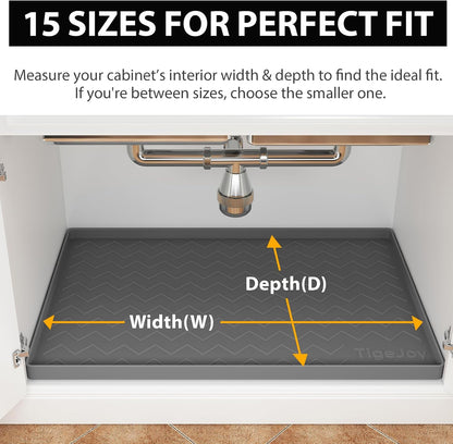 Under Sink Mats for Kitchen Waterproof 34" x 22", Cabinet Liner