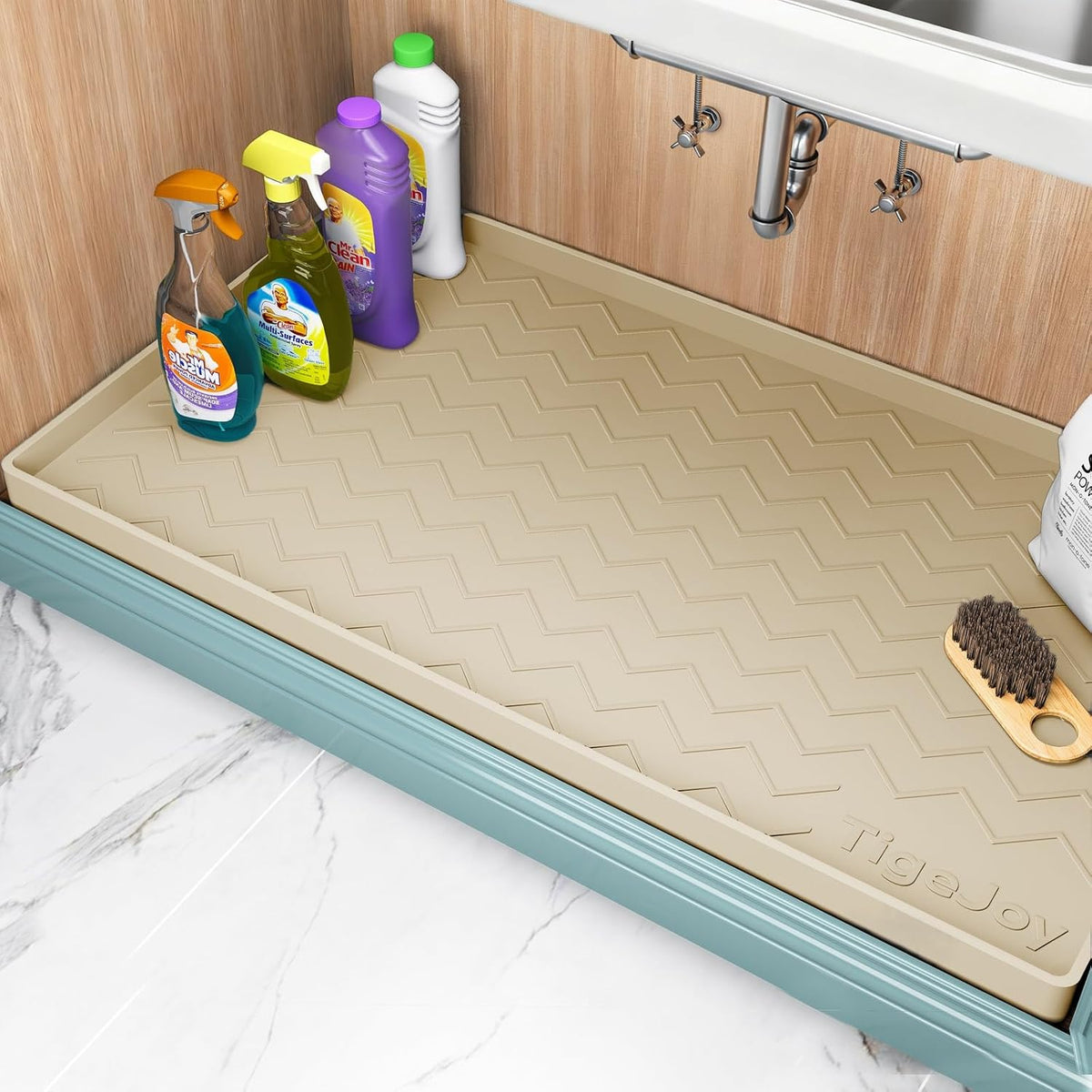 Under Sink Mats for Kitchen Waterproof 34" x 22", Cabinet Liner