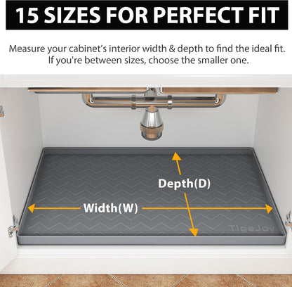 Under Sink Mats for Kitchen Waterproof 34" x 22", Cabinet Liner