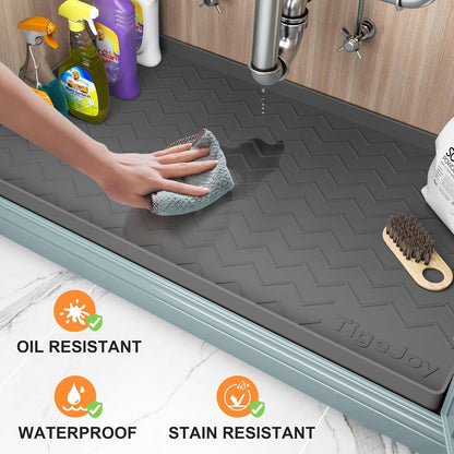 Under Sink Mats for Kitchen Waterproof 34" x 22", Cabinet Liner