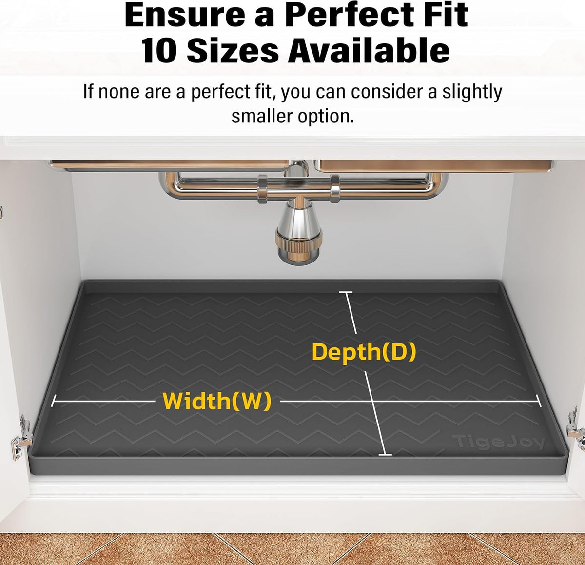 Under Sink Mats for Kitchen Waterproof 34" x 22", Cabinet Liner