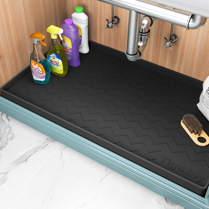 Under Sink Mats for Kitchen Waterproof 34" x 22", Cabinet Liner
