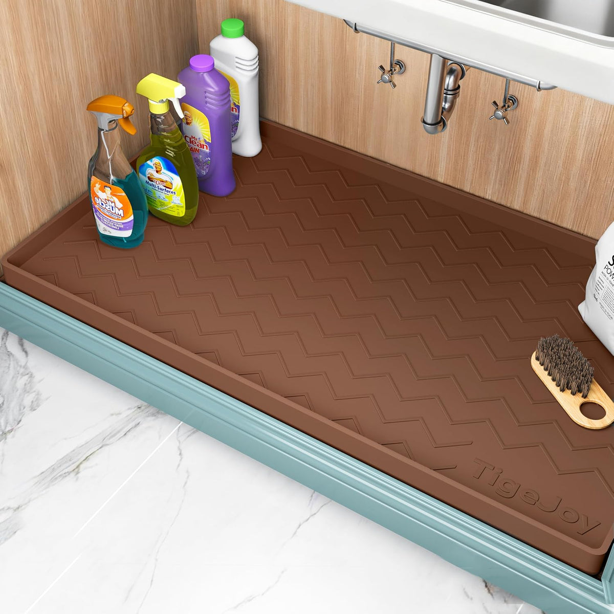 Under Sink Mats for Kitchen Waterproof 34" x 22", Cabinet Liner