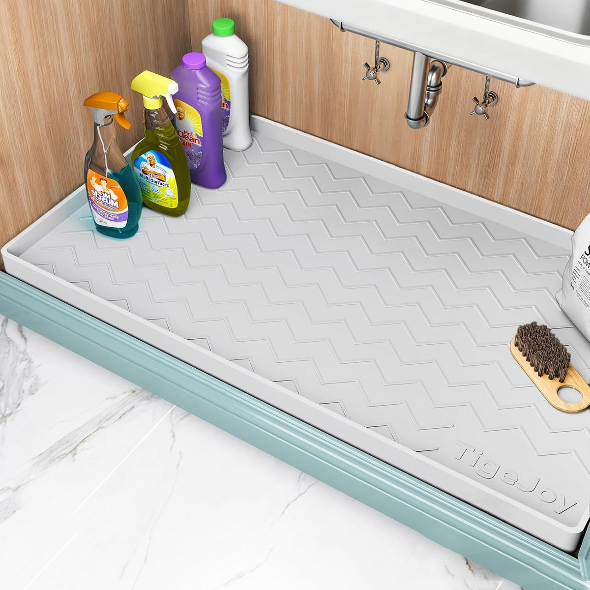Under Sink Mats for Kitchen Waterproof 34" x 22", Cabinet Liner