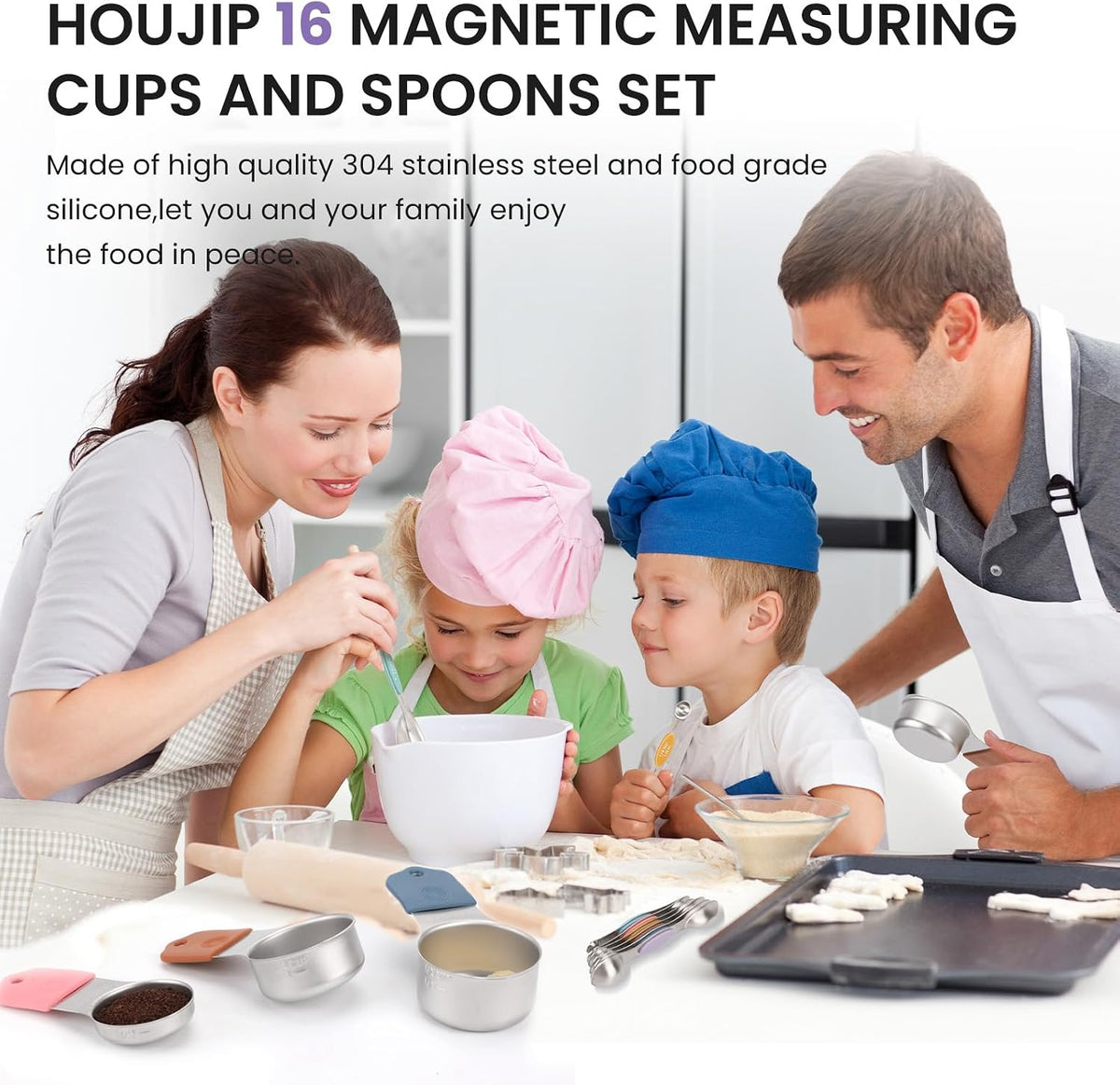 Magnetic Measuring Cups and Spoons Set-Heavy Duty 304 Stainless Steel