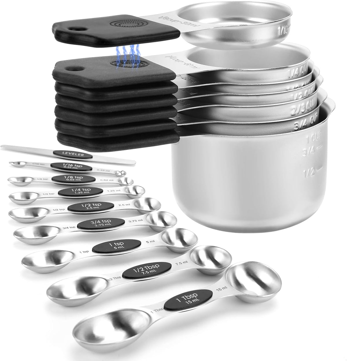 Magnetic Measuring Cups and Spoons Set-Heavy Duty 304 Stainless Steel