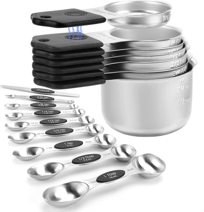 Magnetic Measuring Cups and Spoons Set-Heavy Duty 304 Stainless Steel