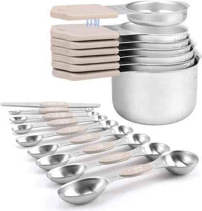 Magnetic Measuring Cups and Spoons Set-Heavy Duty 304 Stainless Steel