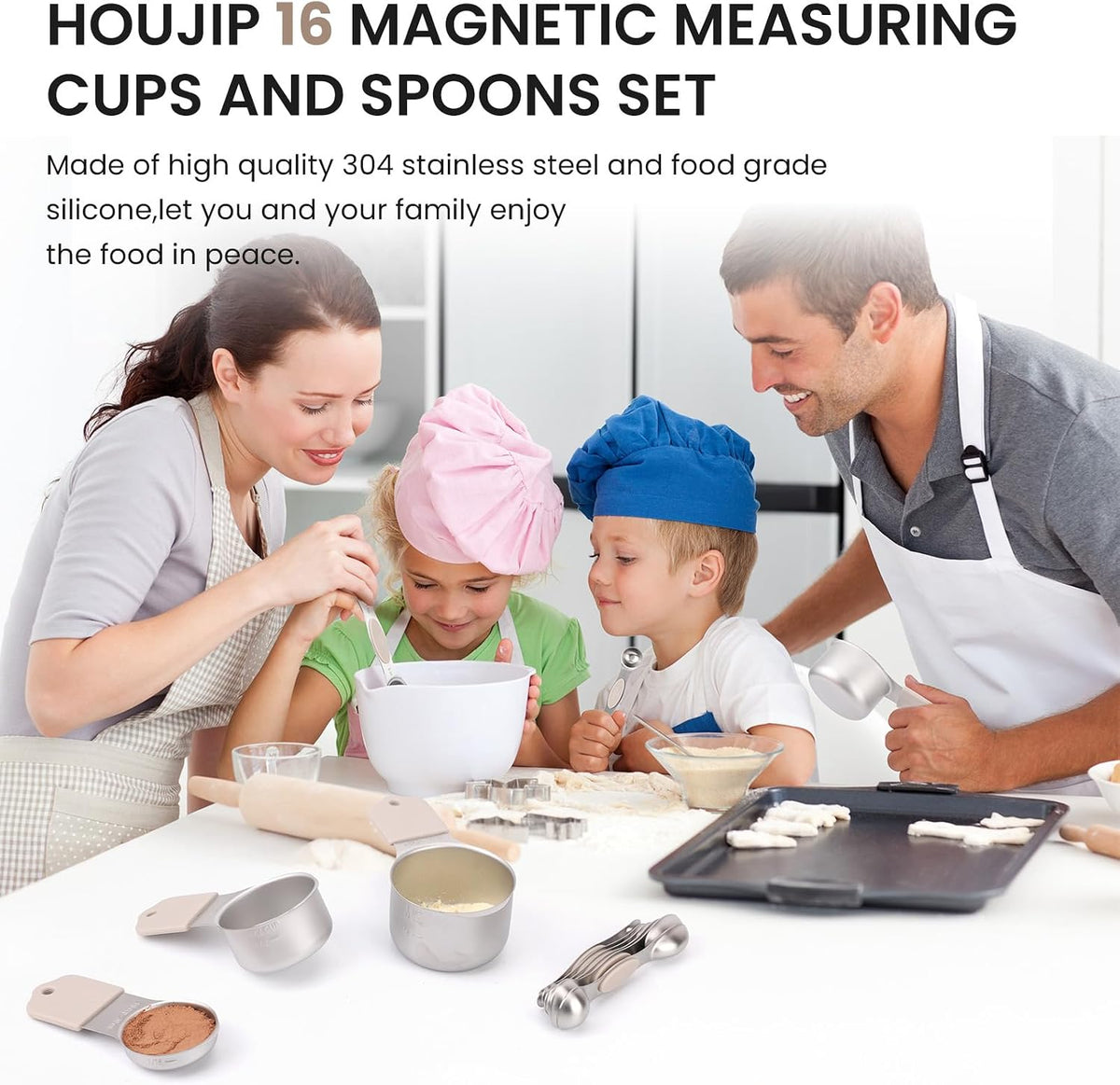 Magnetic Measuring Cups and Spoons Set-Heavy Duty 304 Stainless Steel