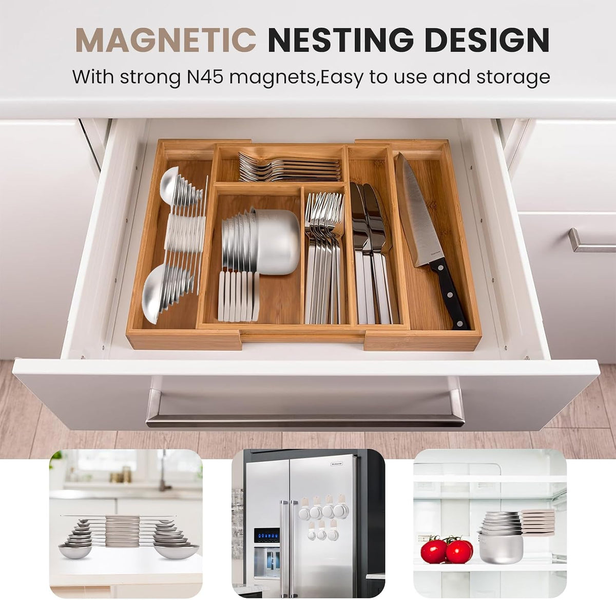 Magnetic Measuring Cups and Spoons Set-Heavy Duty 304 Stainless Steel