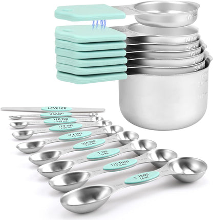 Magnetic Measuring Cups and Spoons Set-Heavy Duty 304 Stainless Steel