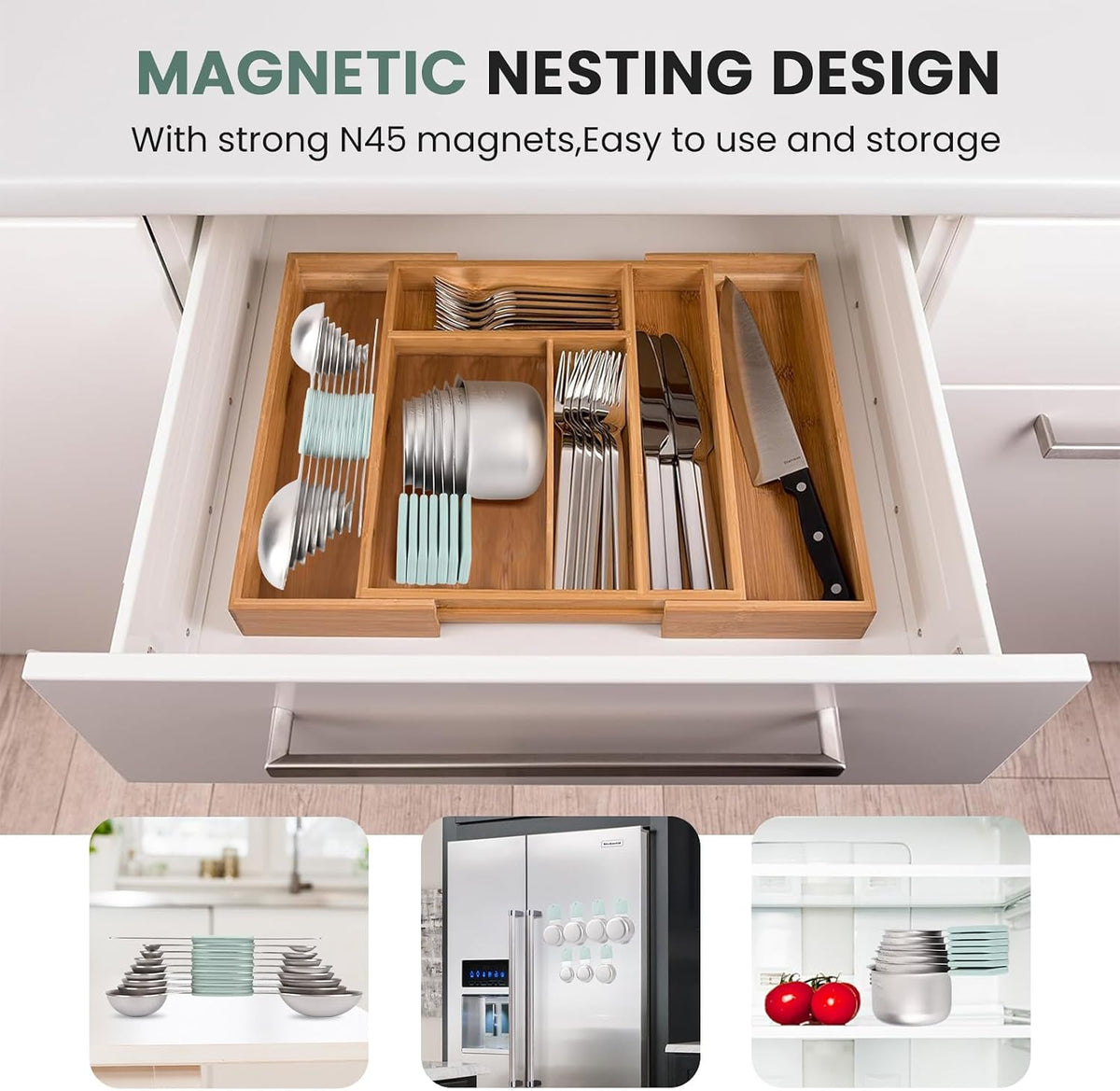 Magnetic Measuring Cups and Spoons Set-Heavy Duty 304 Stainless Steel