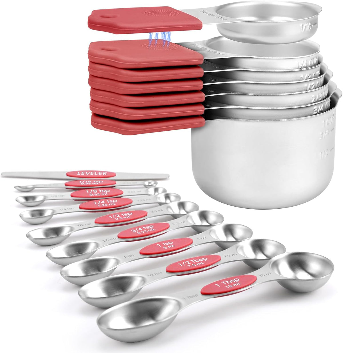 Magnetic Measuring Cups and Spoons Set-Heavy Duty 304 Stainless Steel