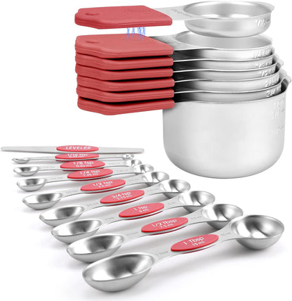 Magnetic Measuring Cups and Spoons Set-Heavy Duty 304 Stainless Steel