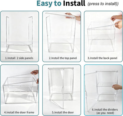 X-LARGE Baby Bottle Organizer, Upgraded Bottle Storage Organizer Baby for Countertop Cabinet, Removable Baby Organizer with Magnetic Door, Bottle Station Organizer for Nipples, Pump Parts, THICKENED