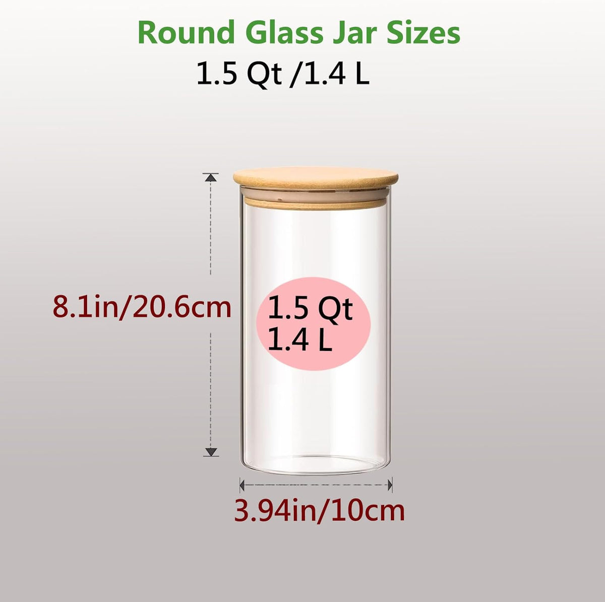2.2 Qt Square Glass Storage Containers with Lids, Clear Food Storage Container Jar with Sealing Bamboo Lid Storage Containers for Pasta, Oats, Coffee, Flour, Sugar (Square -3Pack)