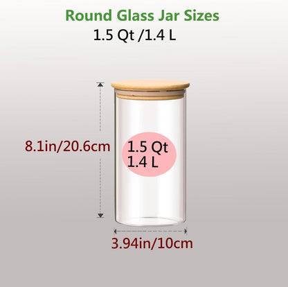 2.2 Qt Square Glass Storage Containers with Lids, Clear Food Storage Container Jar with Sealing Bamboo Lid Storage Containers for Pasta, Oats, Coffee, Flour, Sugar (Square -3Pack)