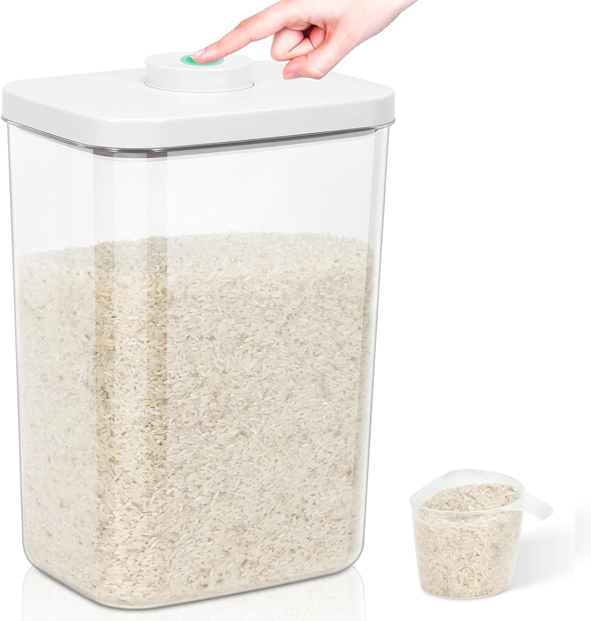 TBMax Rice Flour Storage Container with Automatic Flip-up Lid 25 Lbs | 12.68 Qt, Tall and Narrow Food Storage Flour Bin for Kitchen Pantry Organization, Pet Dog Cat Food Storage Container
