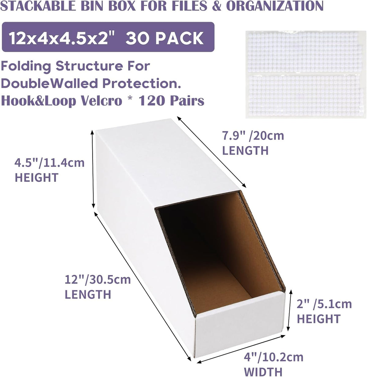 EXYGLO Cardboard Boxes, Pack of 35 Corrugated Storage Bins 12x6x4.5 inch Pantry Organizer Bins for Shelves Garage Office Organization