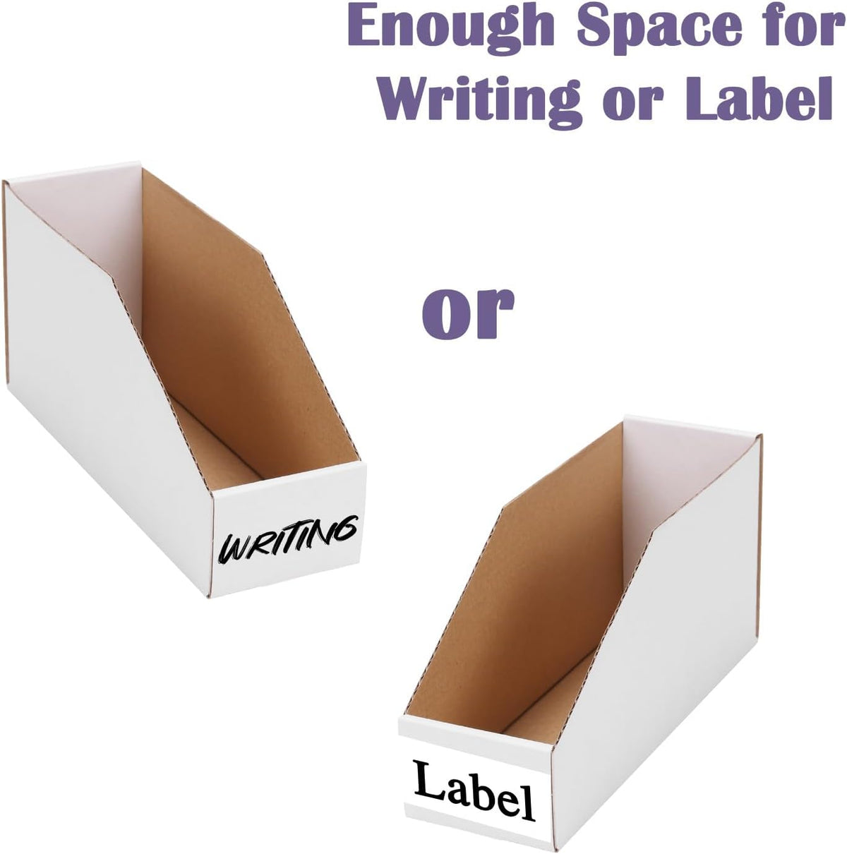 EXYGLO Cardboard Boxes, Pack of 35 Corrugated Storage Bins 12x6x4.5 inch Pantry Organizer Bins for Shelves Garage Office Organization
