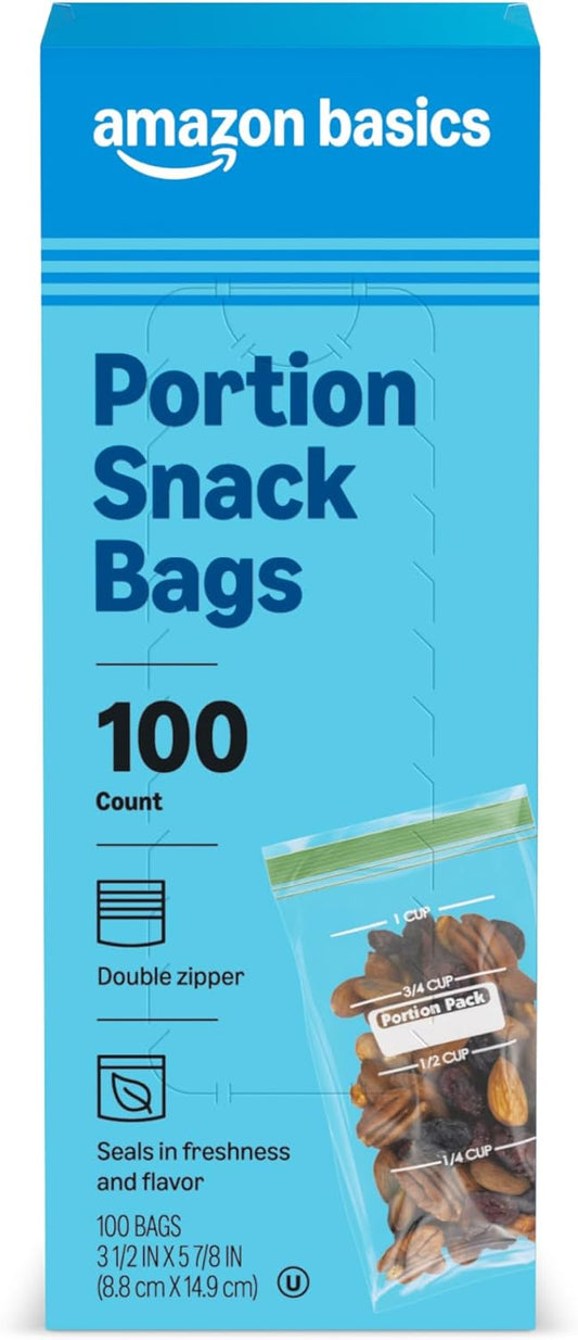 Amazon Basics Reclosable Food Storage Snack Bags