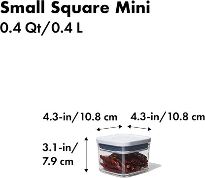 OXO Good Grips POP Container - Airtight Food Storage - Small Square Tall 2.3 Qt Ideal for spaghetti, linguini and lasagna