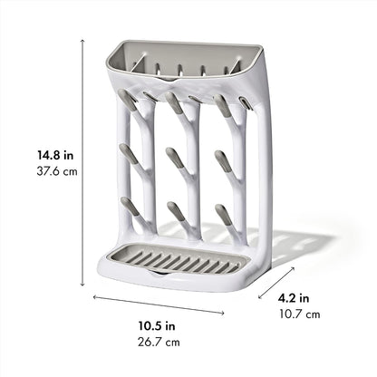 OXO Tot Expandable Drying Rack – Space-Saving Drying Rack | Newborn and Baby Essentials | Breastfeeding Essentials | Dry Baby Bottles | Save Space in Kitchen
