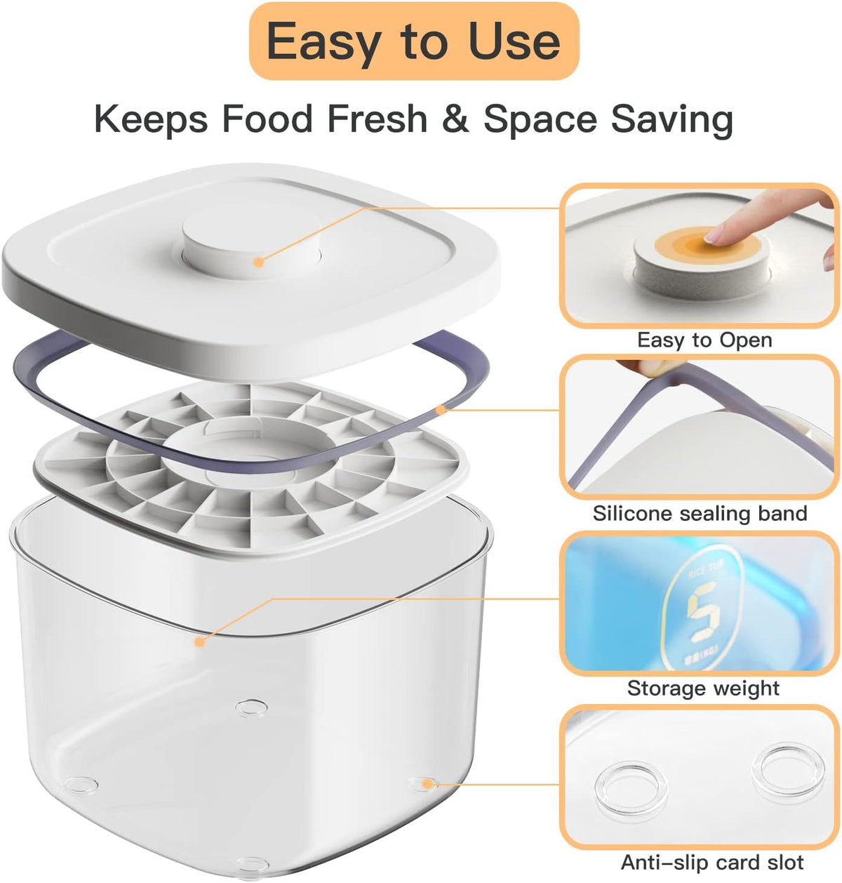 20-25 lbs Rice Dispenser,10.5 Qt/10 L/22-25 lbs Rice Container Storage with Measuring Cup & Brush Food Cereal Container Bins Household for Kitchen Pantry Organization (AY-10KG-WHITE)