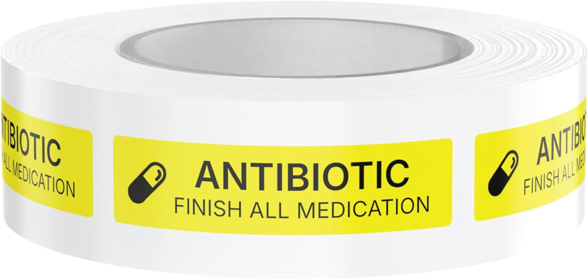Dispensed Medication Veterinary Pharmacy Labels | Roll of 500 | Clinical-Grade Color-Coded Stickers for Medication Bottles (Refrigerate)