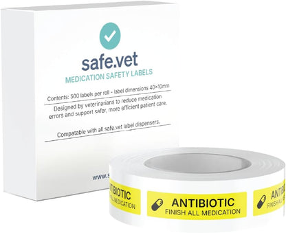 Dispensed Medication Veterinary Pharmacy Labels | Roll of 500 | Clinical-Grade Color-Coded Stickers for Medication Bottles (Refrigerate)