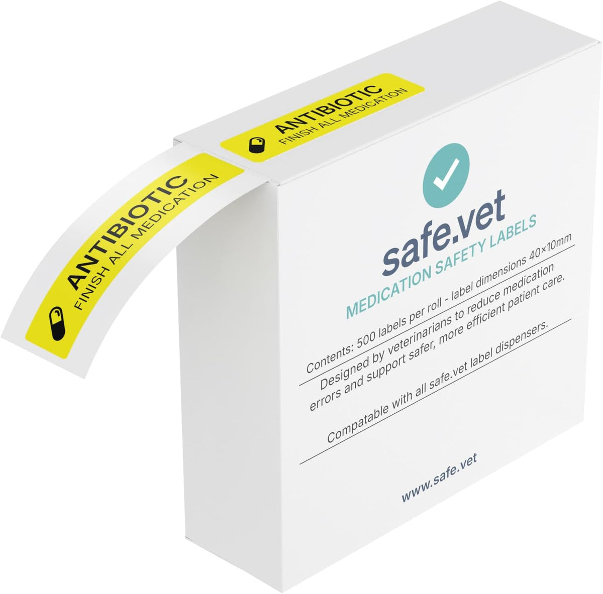 Dispensed Medication Veterinary Pharmacy Labels | Roll of 500 | Clinical-Grade Color-Coded Stickers for Medication Bottles (Refrigerate)